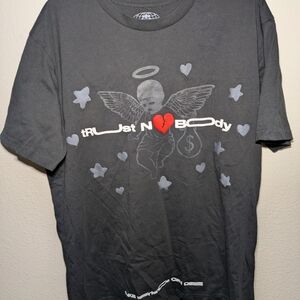 Trust Nobody Angel Graphic Tee - Black